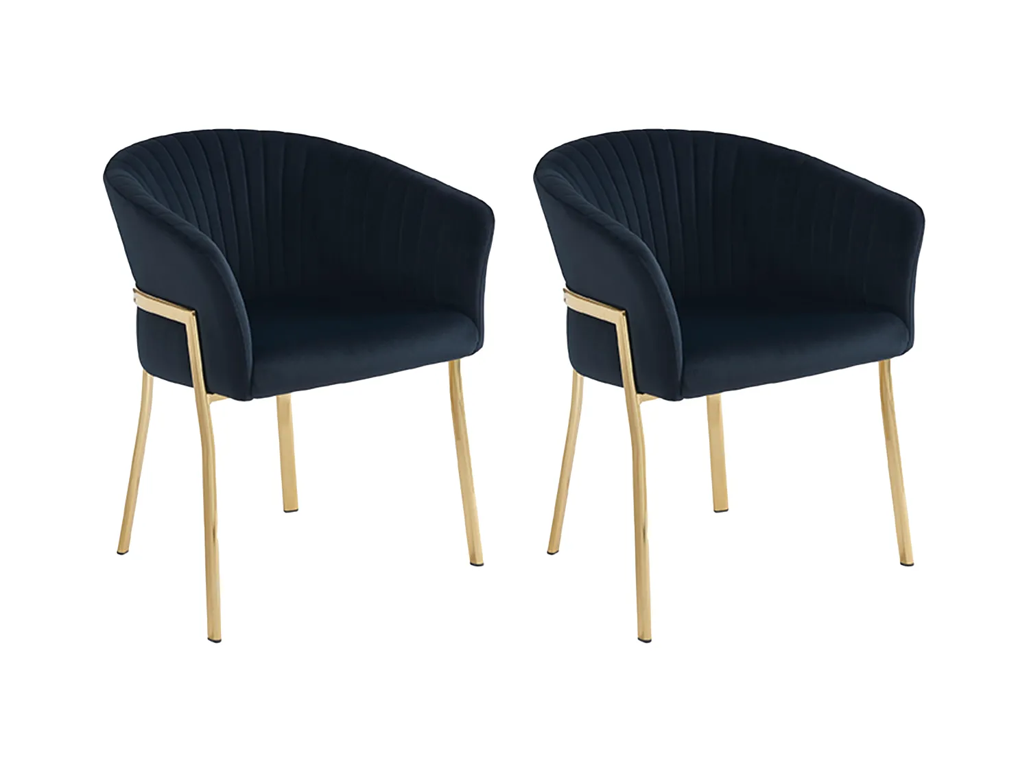 Conjunto de 2 cadeiras com apoios de braços em veludo e metal dourado cor preta - ZAOVA de Pascal MORABITO