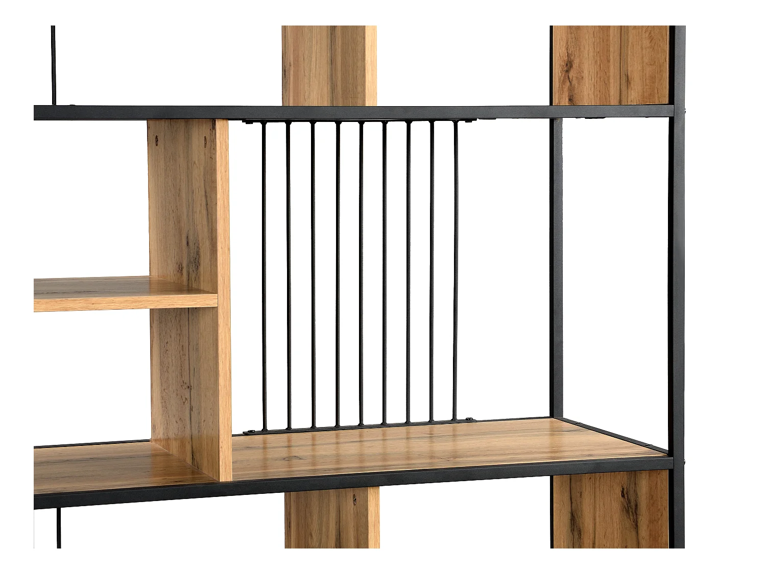 Etagère avec 9 niches en MDF et acier - Naturel et Noir - LEMAVIA