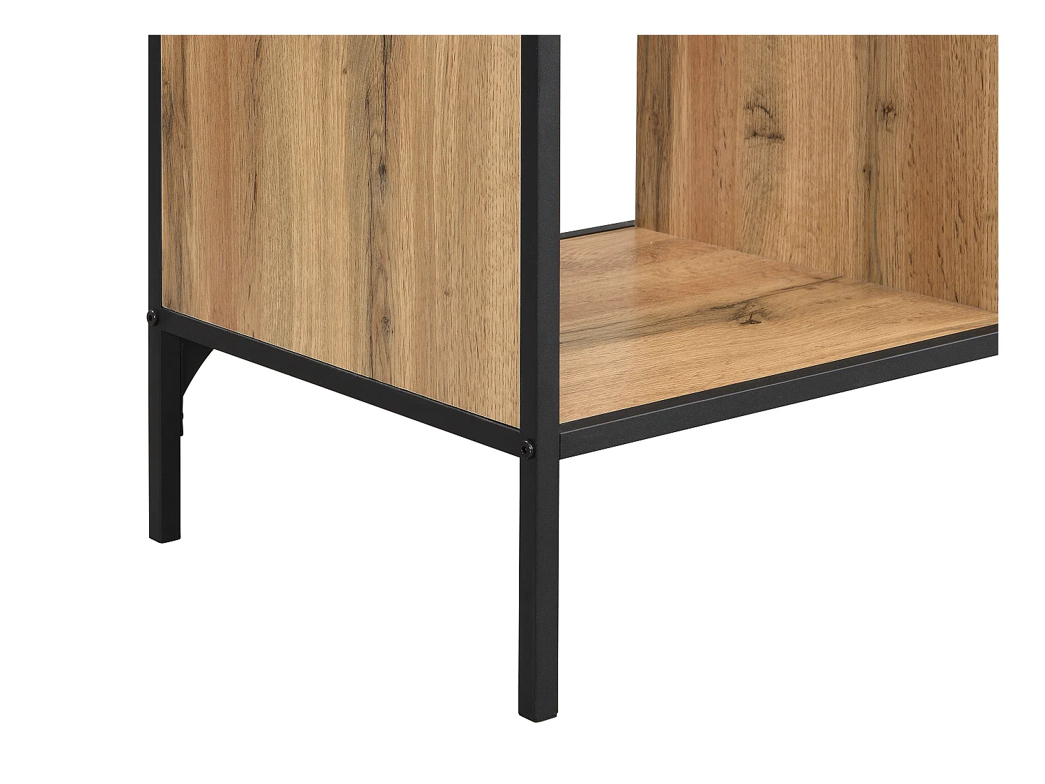 Etagère avec 9 niches en MDF et acier - Naturel et Noir - LEMAVIA