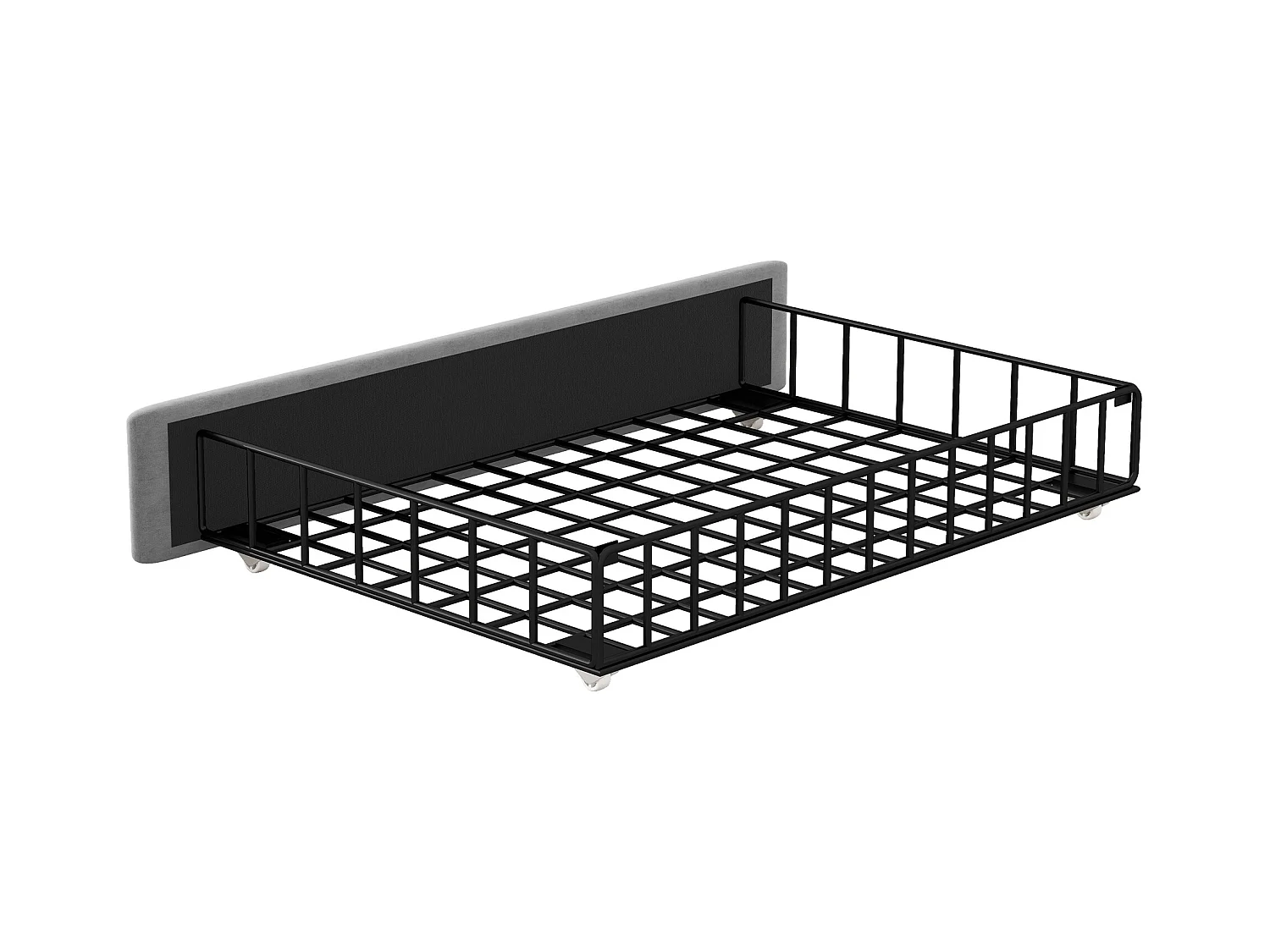 Bed 140 x 200 cm met 4 lades - LED's en USB - Fluweel - Grijs