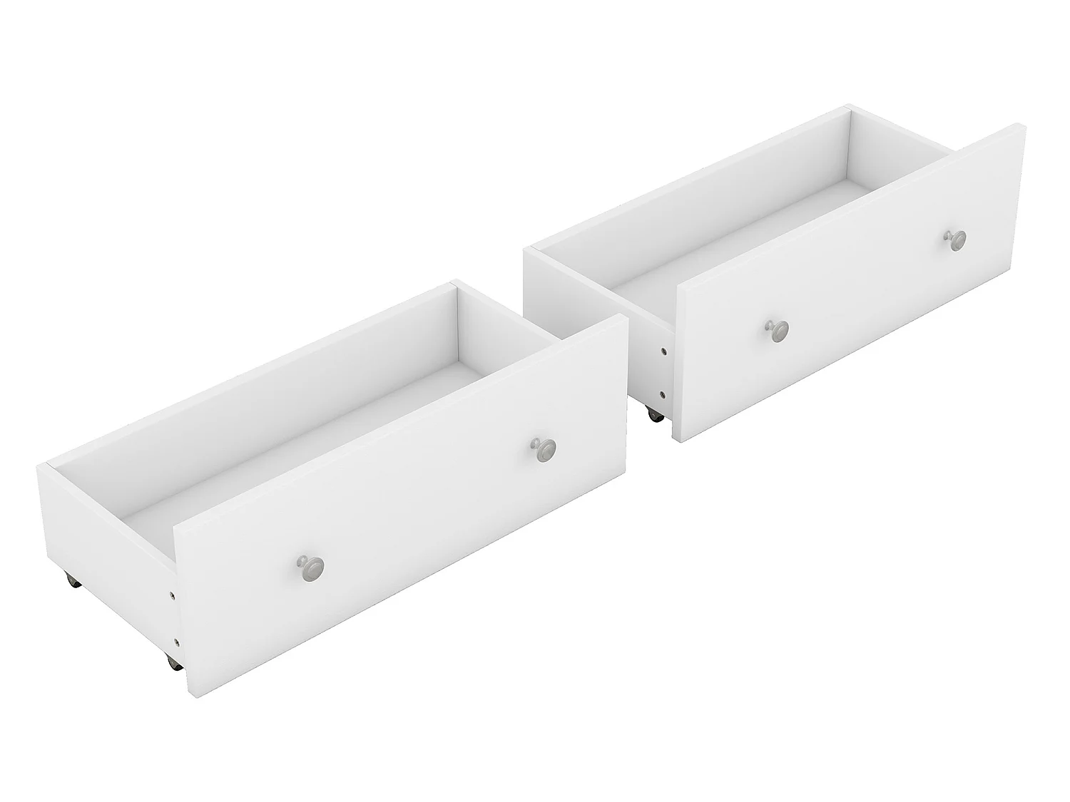 Lit avec rangement de tête de lit - 160 x 200 cm - 2 tiroirs - bois massif - blanc