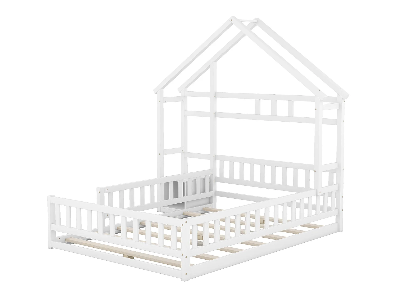 Hochbett 140 x 200 cm mit Nachttisch – Kiefer und MDF – Weiß