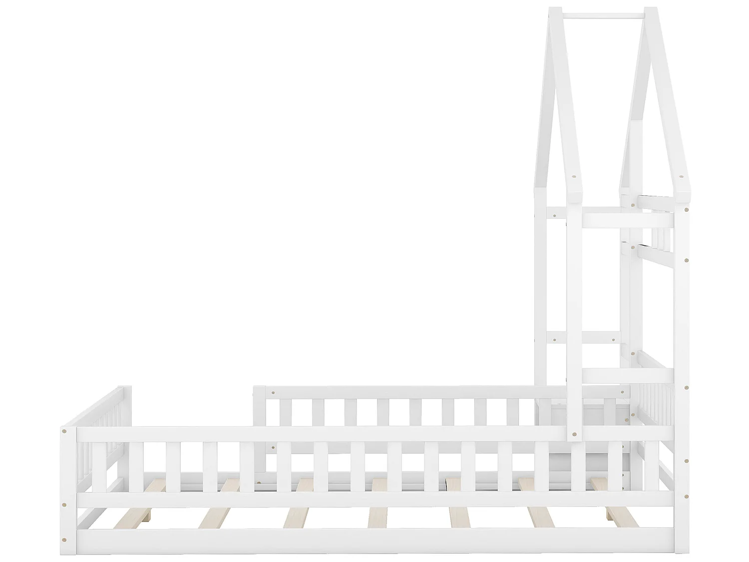 Hochbett 140 x 200 cm mit Nachttisch – Kiefer und MDF – Weiß