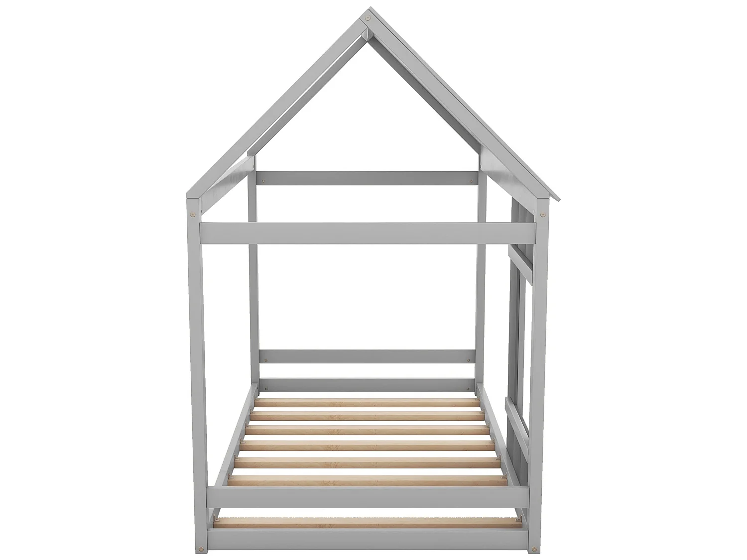 Cama nido infantil de 90 x 200 cm - pino y MDF - color: Gris