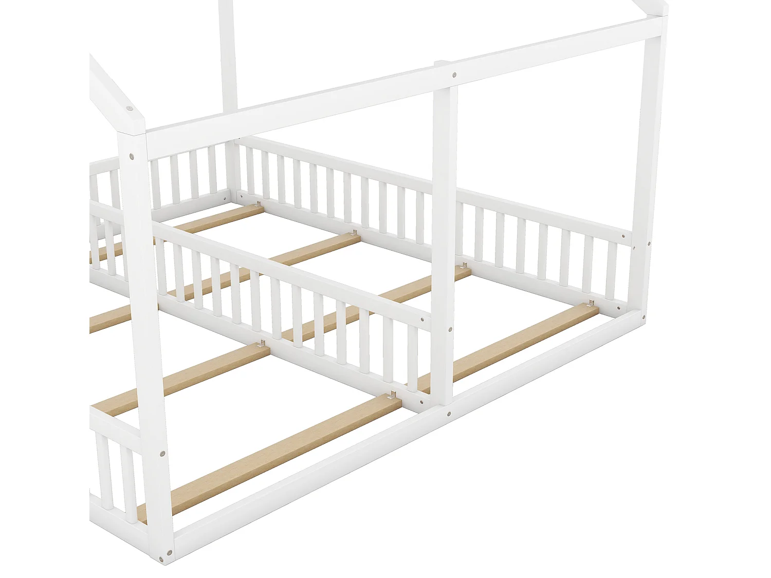 2-Sitzer-Kabinenbett – 2 x 90 x 200 cm – Kiefernholz + MDF – weiße Farbe