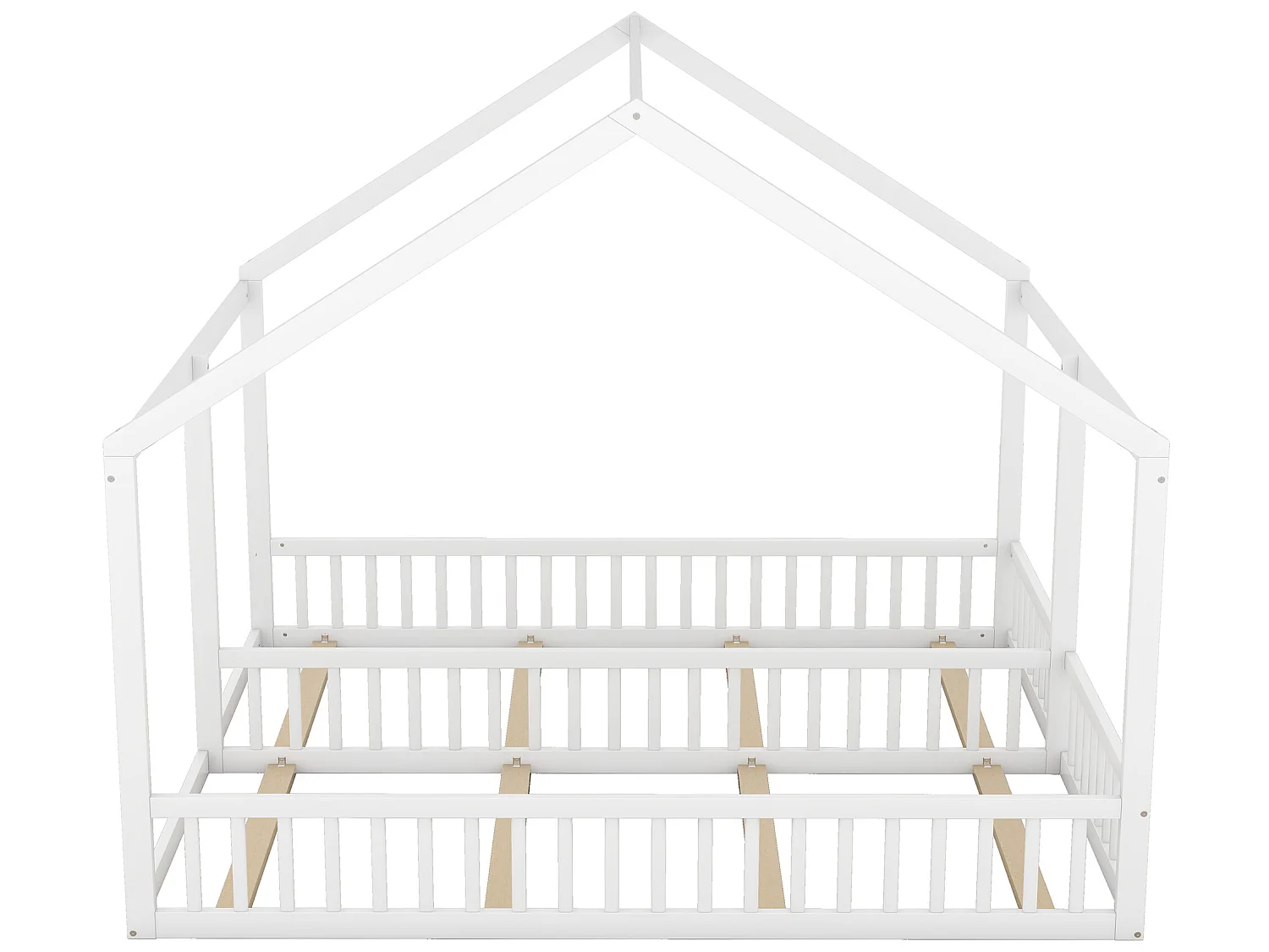 2-Sitzer-Kabinenbett – 2 x 90 x 200 cm – Kiefernholz + MDF – weiße Farbe