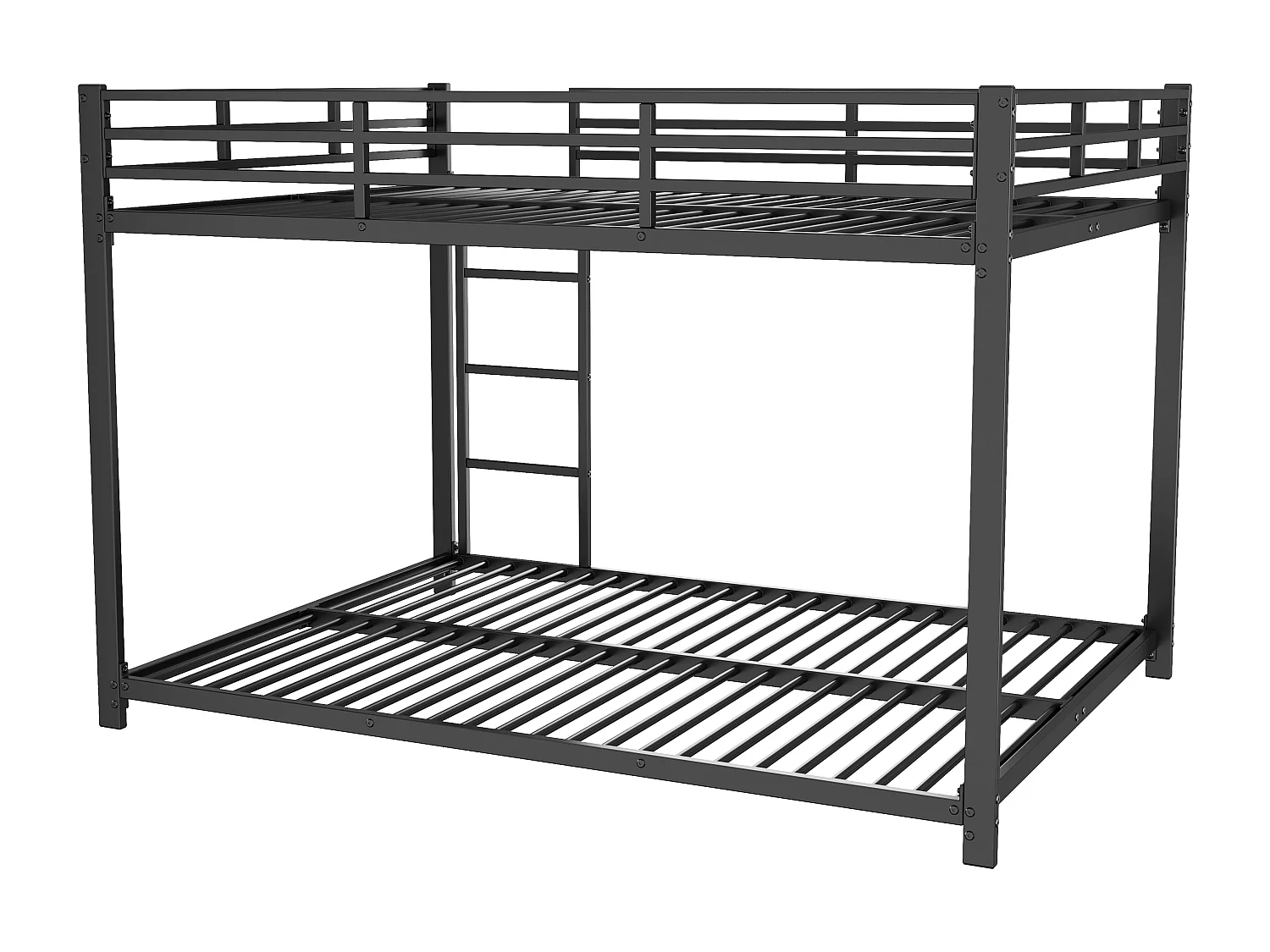 Letto a castello 2 x 140 x 200 cm - letto in ferro - stile semplice - nero