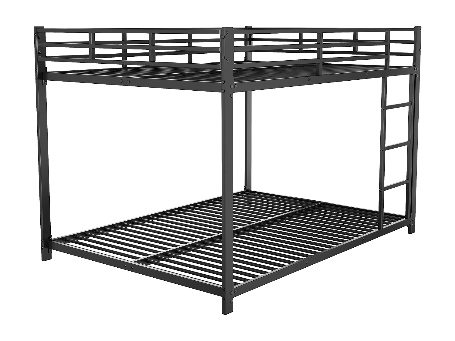 Lit superposé 2 x 140 x 200 cm - lit en fer - style simple - noir