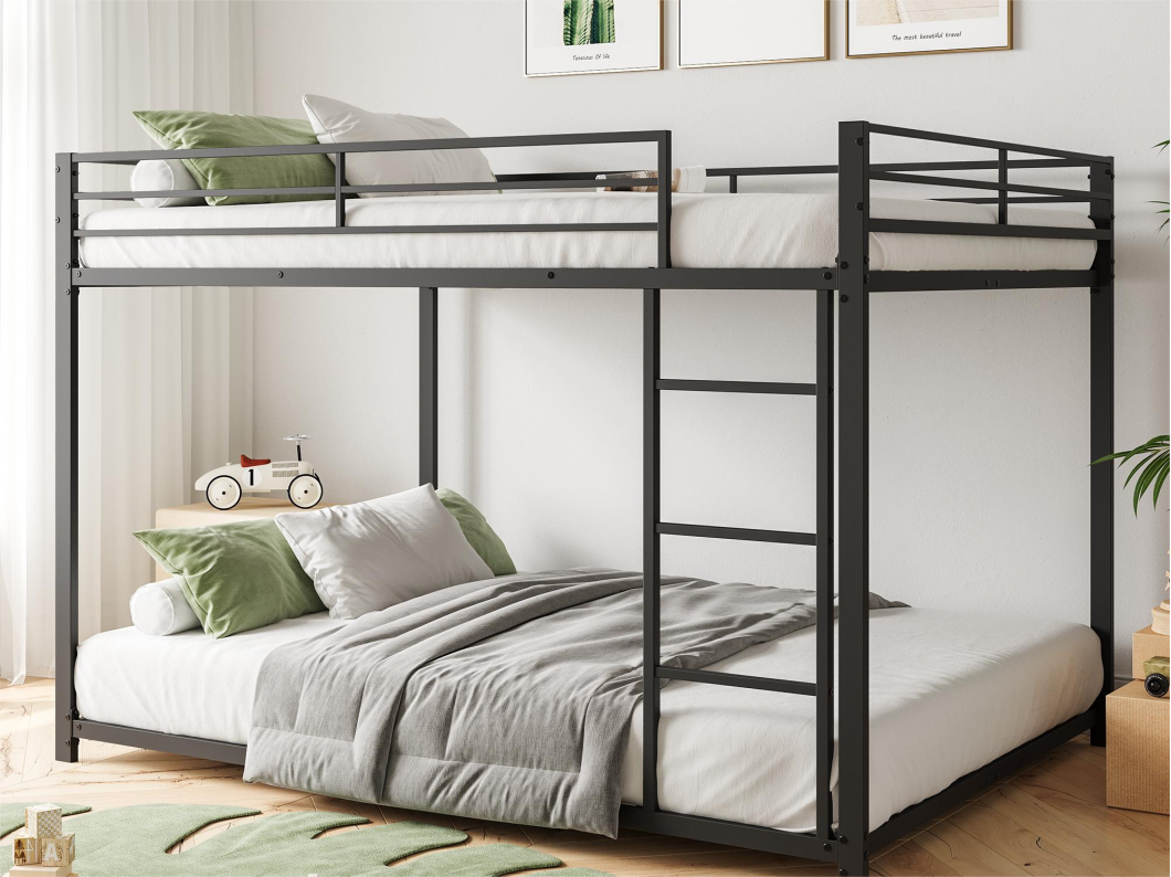 Litera 2 x 140 x 200 cm - cama de hierro - estilo sencillo - negro
