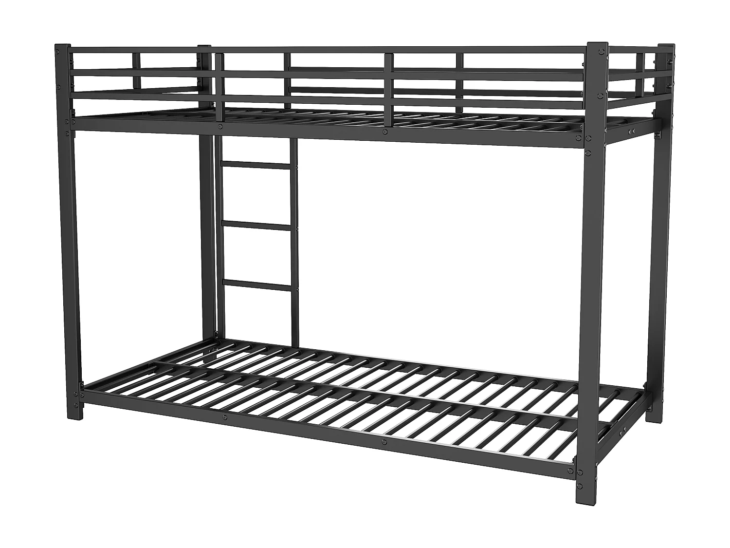 Stapelbed 2 x 90 x 200 cm - ijzeren bed - zwart