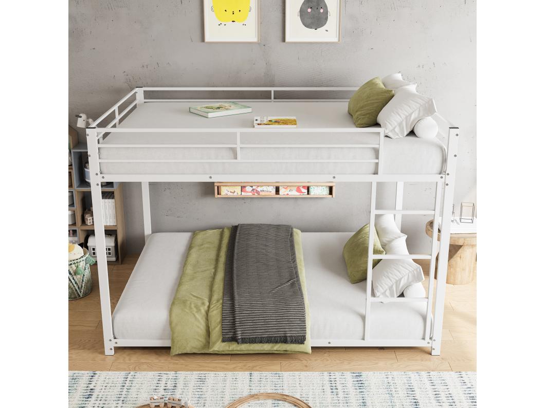 Stapelbed 2 x 140 x 200 cm - ijzeren bed - wit