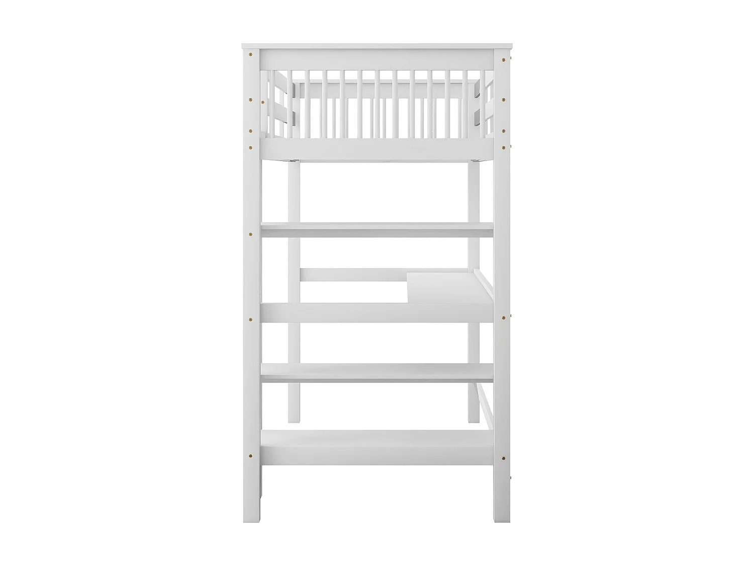 Letto a soppalco per bambini - 90 x 200 cm - scrivania + ripiani portaoggetti - bianco