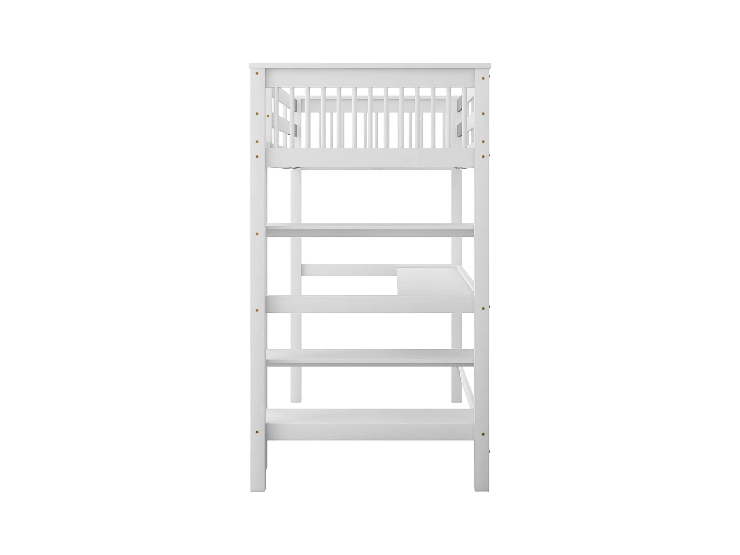 Lit mezzanine 90 x 200 cm pour enfant - bureau + étagères de rangement - blanc