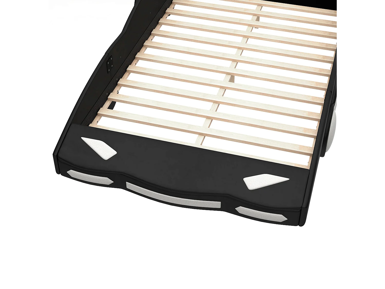 Lit voiture - 140 x 200 cm - cuir pu - Gris