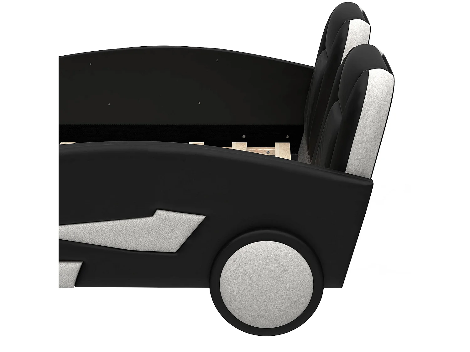 Lit voiture - 140 x 200 cm - cuir pu - Gris