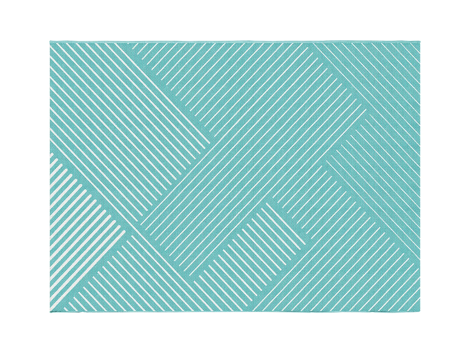 Tapis intérieur ou extérieur géométrique - 150 x 200 cm - bleu - RIVIERA