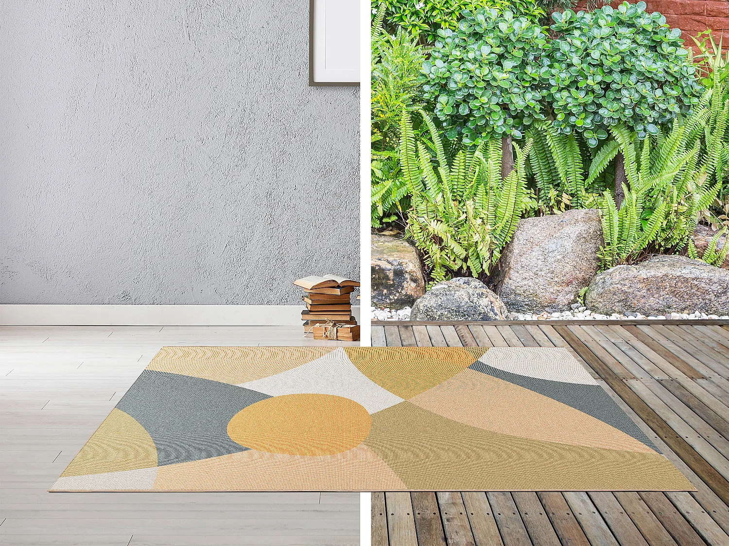 Tapis intérieur ou extérieur design à motifs abstraits - 150 x 200 cm - Multicolore - CREYSSE