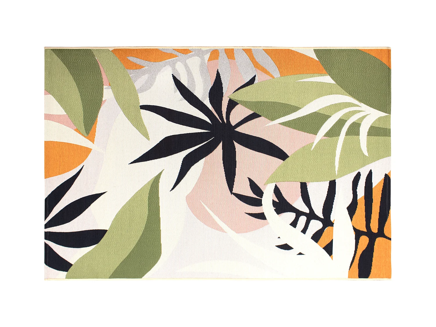 Tapis intérieur ou extérieur motif tropical - 200 x 300 cm - Multicolore - FLAVIA