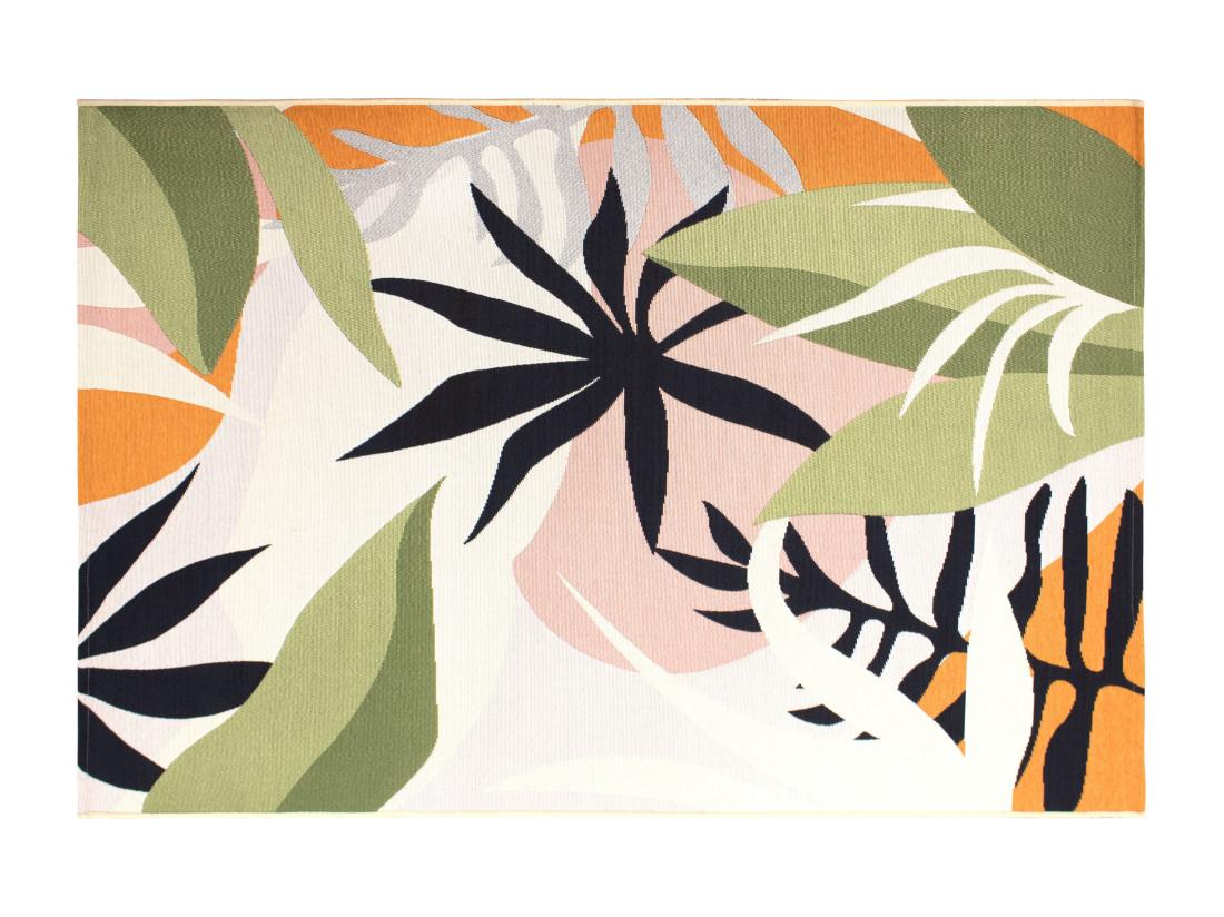 vente unique Tapis intérieur ou extérieur motif tropical - 200 x 300 cm - Multicolore - FLAVIA