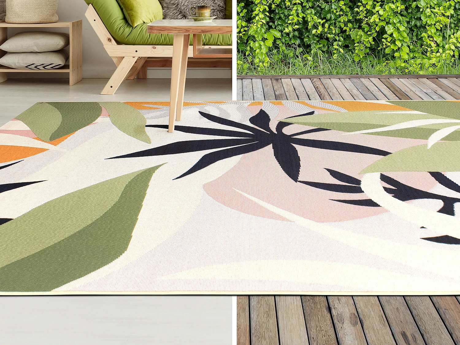 Teppich mit tropischem Muster - Indoor oder Outdoor - 200 x 300 cm - Mehrfarbig - FLAVIA