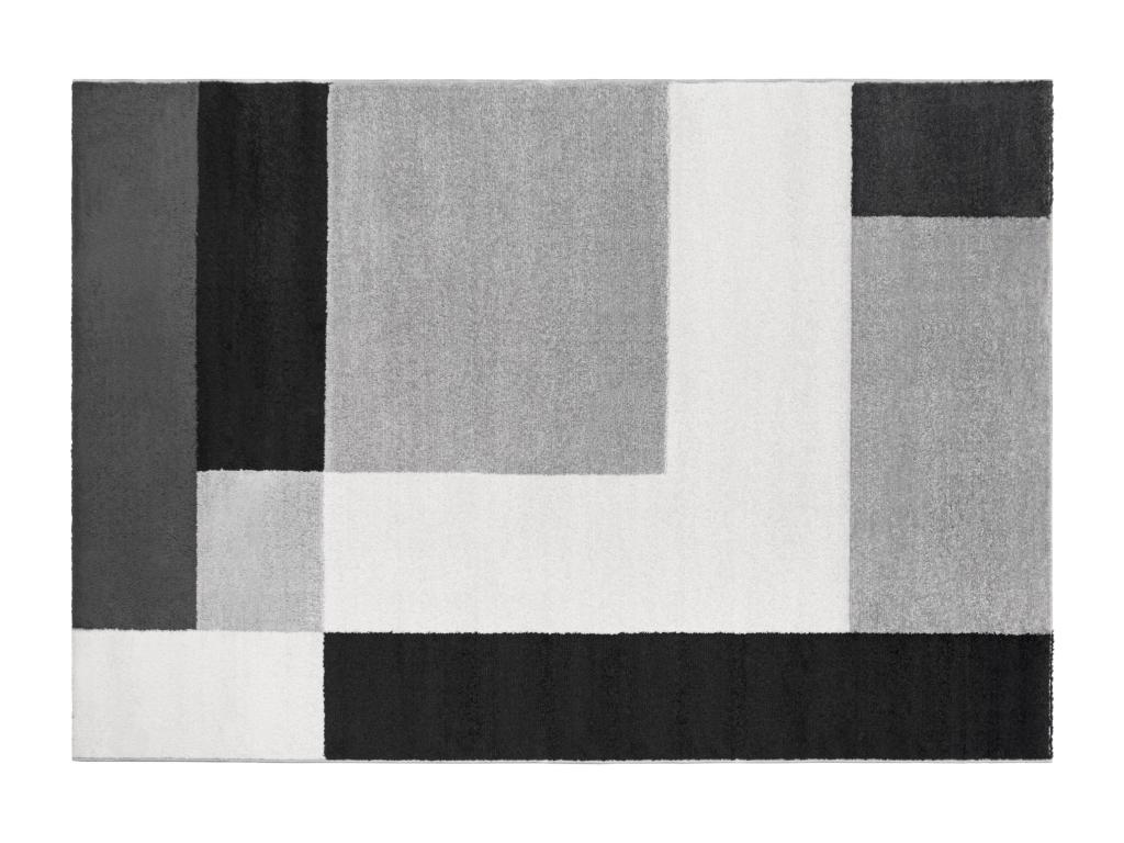 Teppich mit geometrischen Formen - 160 x 230 cm - Schwarz, Weiß, Grau - CAR günstig online kaufen