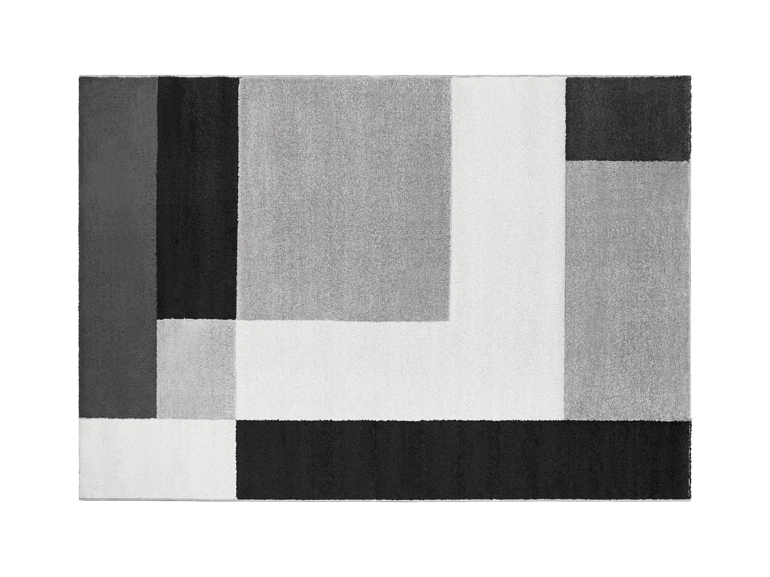 Tapis géométrique - 160 x 230 cm - Noir, blanc, gris - CARINO