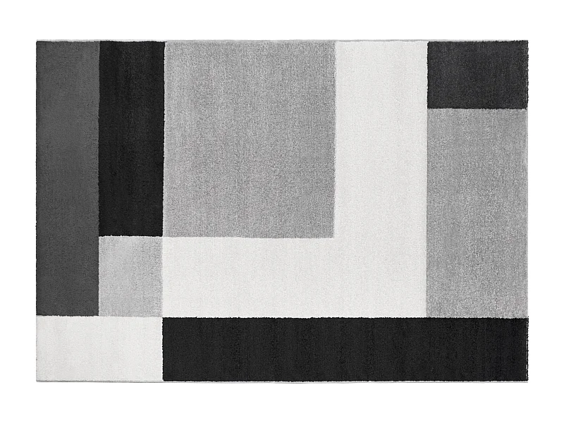 Geometrisk matta svart, grå och vit 160 x 230 cm  CARINO