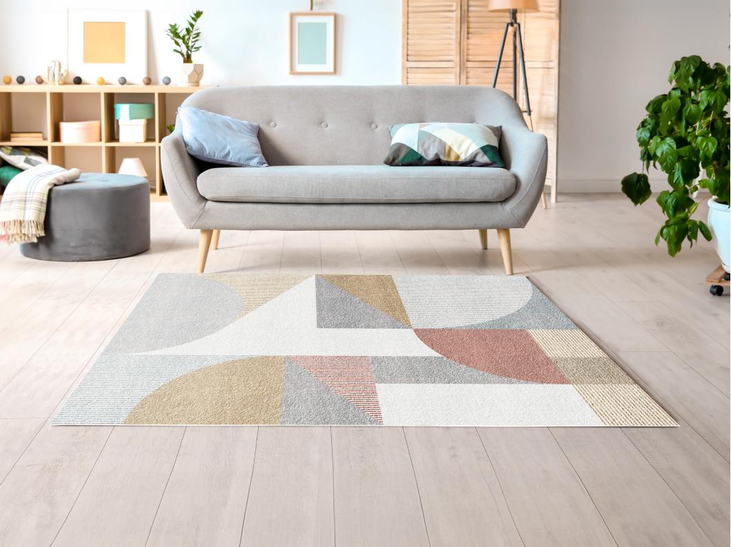 Dywan designerski z abstrakcyjnym wzorem - 160 x 230 cm - Wielokolorowy - ORION