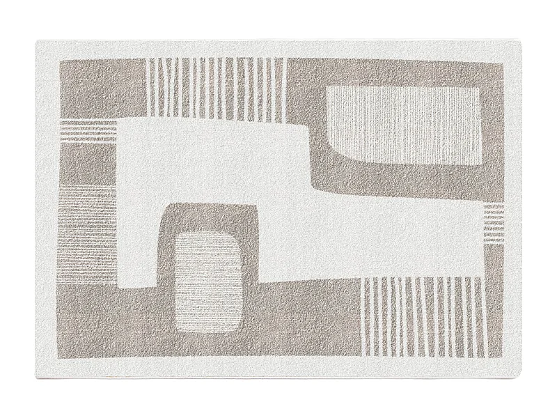 Tapis à motifs abstraits - 160 x 230 cm - Gris et beige - VENUSA