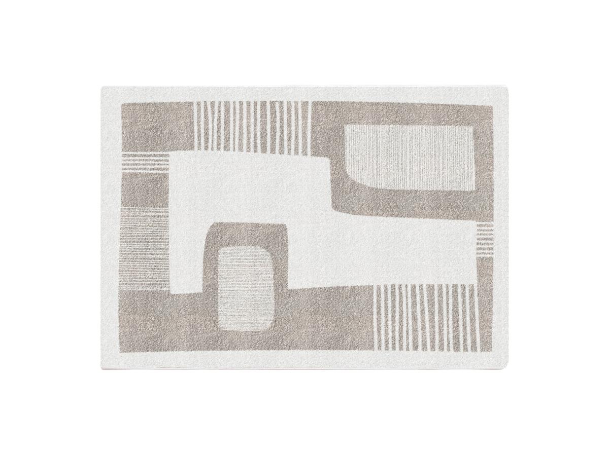 Designer-Teppich mit abstraktem Muster - 160 x 230 cm - Grau & Beige - VENU günstig online kaufen
