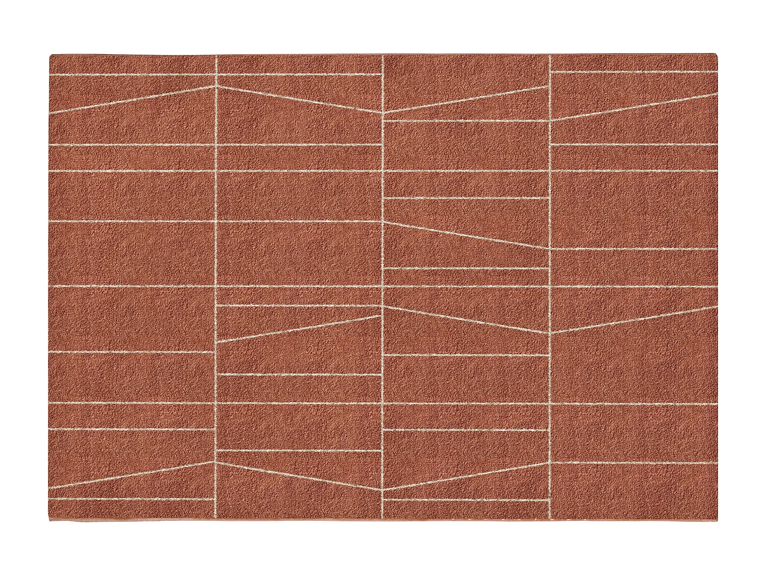 Geometrisch design-tapijt - 160 x 230 cm - Terracotta - CASCADE