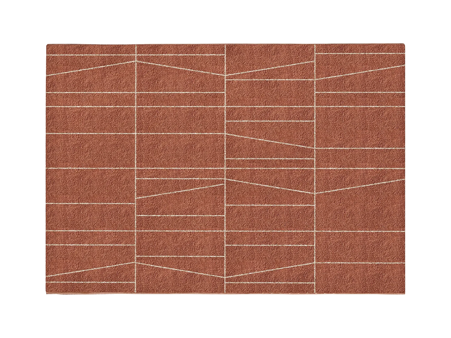 Tapis design géométrique - 160 x 230 cm - Terracotta - CASCADE