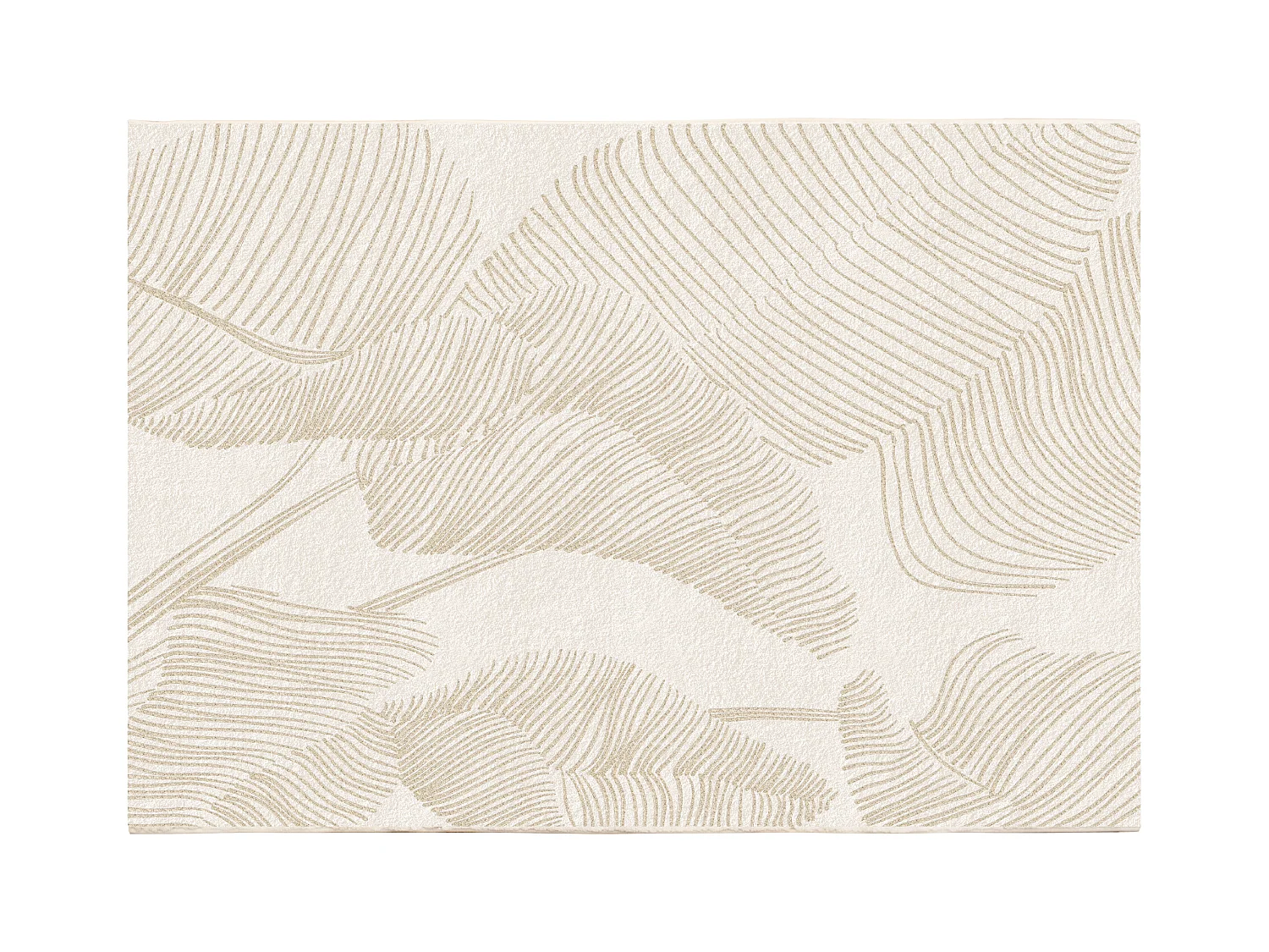 Tappeto con stampa foliage e finitura lurex lucida 160 x 230 cm Beige - VANILA