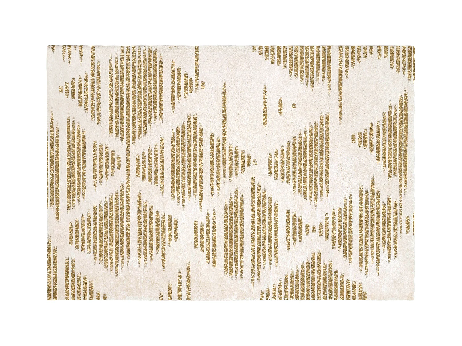 Tapis shaggy géométrique - 160 x 230 cm - Beige et marron  - TANTIA
