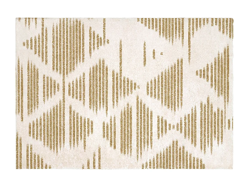 Geometrisch shaggy tapijt - 160 x 230 cm - Beige en bruin - TANTIA