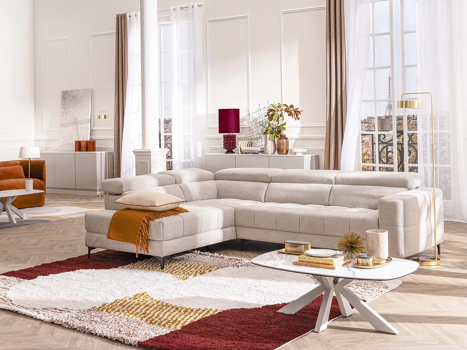 Tapis shaggy - 160 x 230 cm - Multicolore - IMPERIA