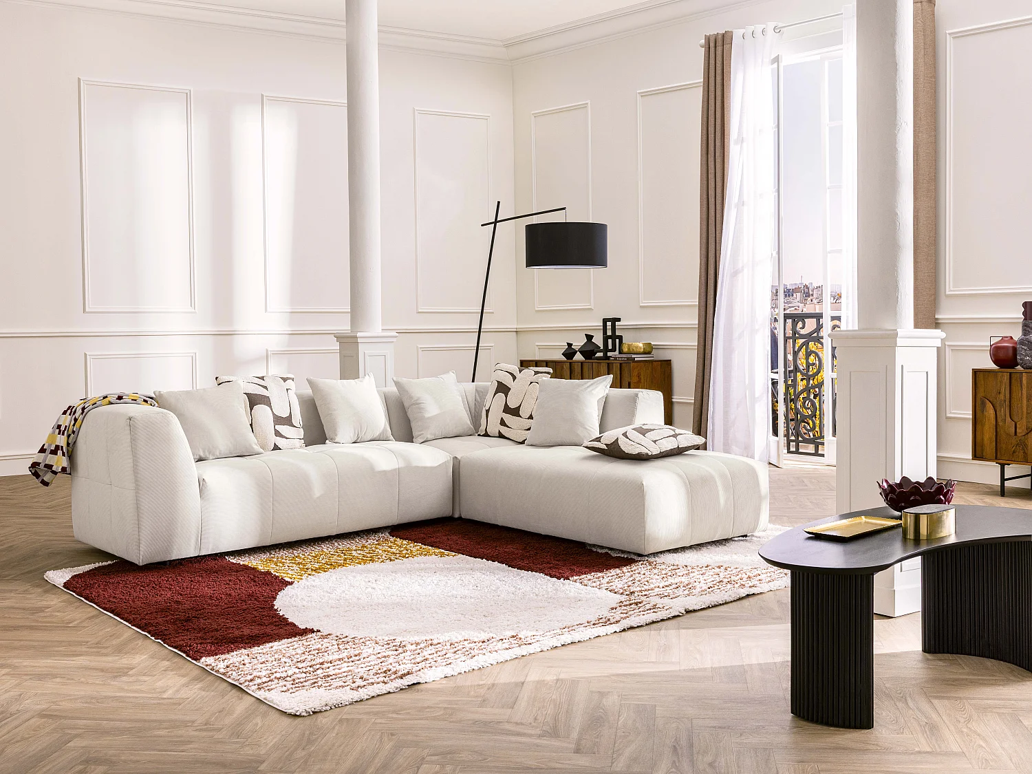 Tapis shaggy - 160 x 230 cm - Multicolore - IMPERIA