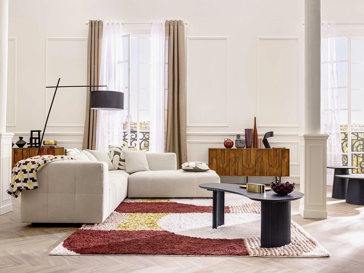 Dywan shaggy designerski - 160 x 230 cm - Wielokolorowy - IMPERIA