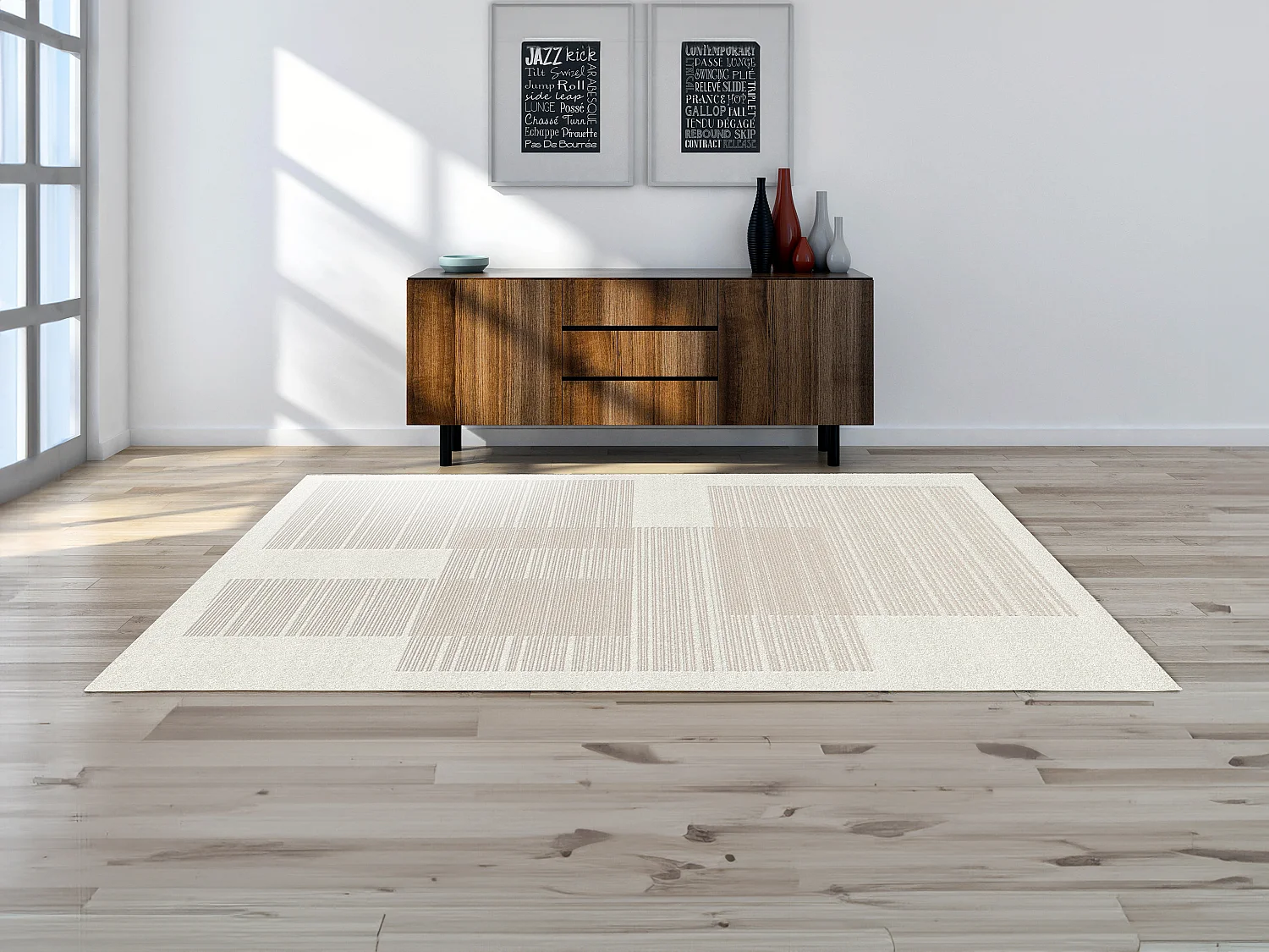 Geometrisch design-tapijt - 160 x 230 cm - Beige - KATHYA