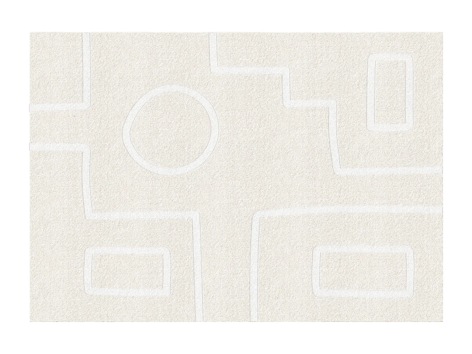 Tappeto con motivi asimmetrici 160 x 230 cm Beige e Bianco di design - DOMINIO