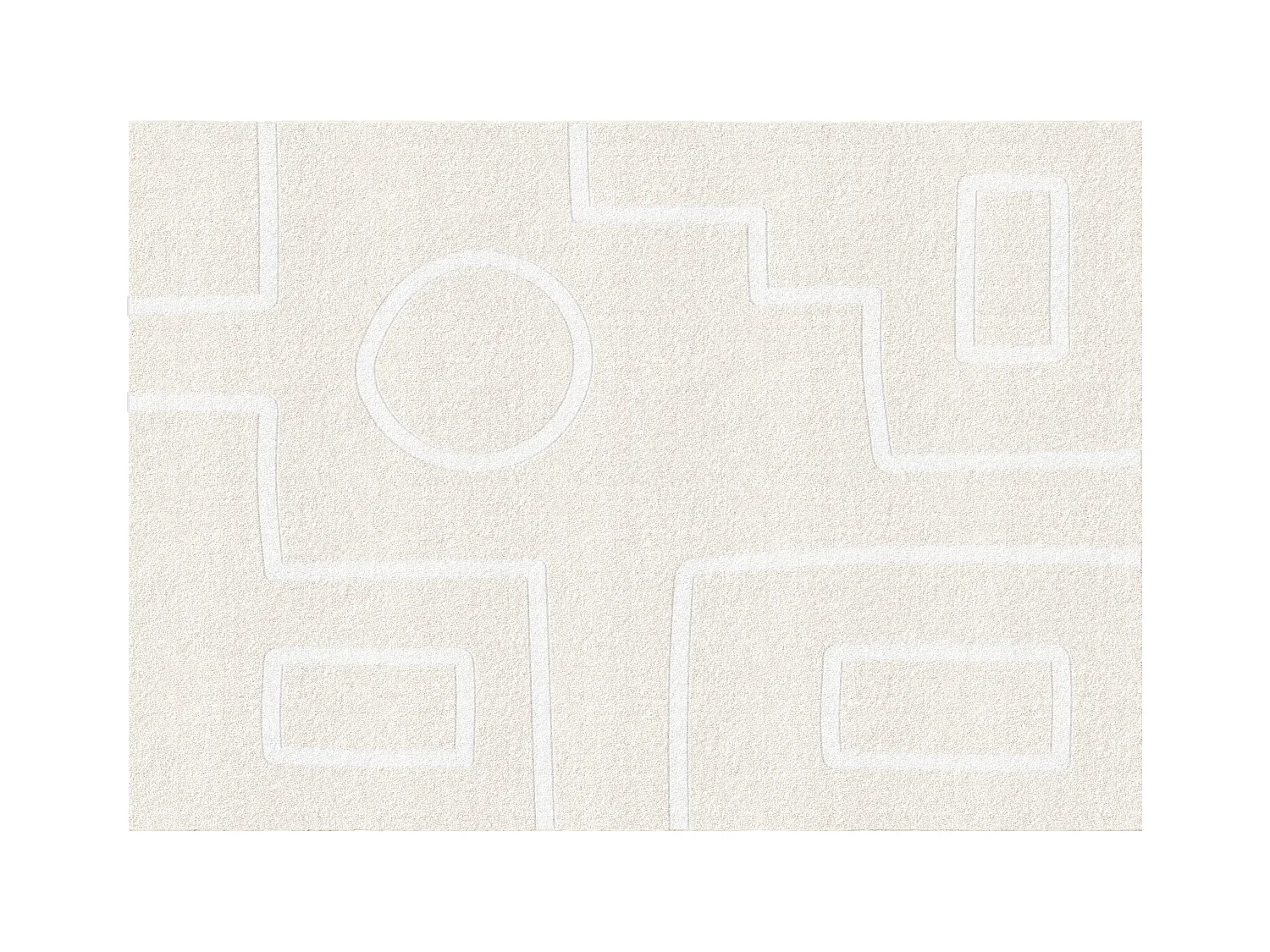 Tapis design en relief à motifs asymétriques - 160 x 230 cm - Beige et blanc - DOMINIO