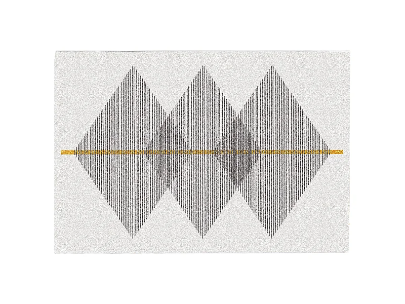 Teppich mit geometrischen Formen - 200 x 290 cm - Weiß & Grau - NIMIRIA