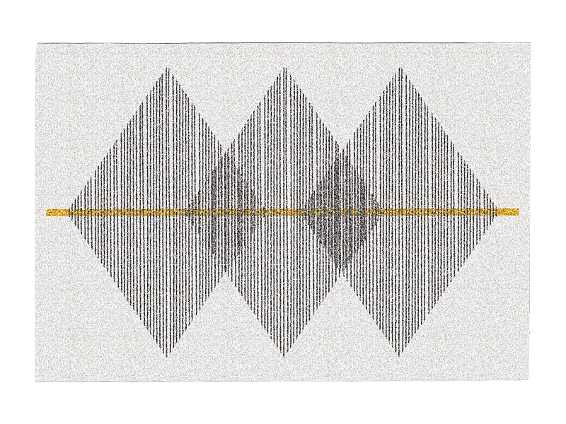 Tapis géométrique - 200 x 290 cm - Blanc et gris- NIMIRIA