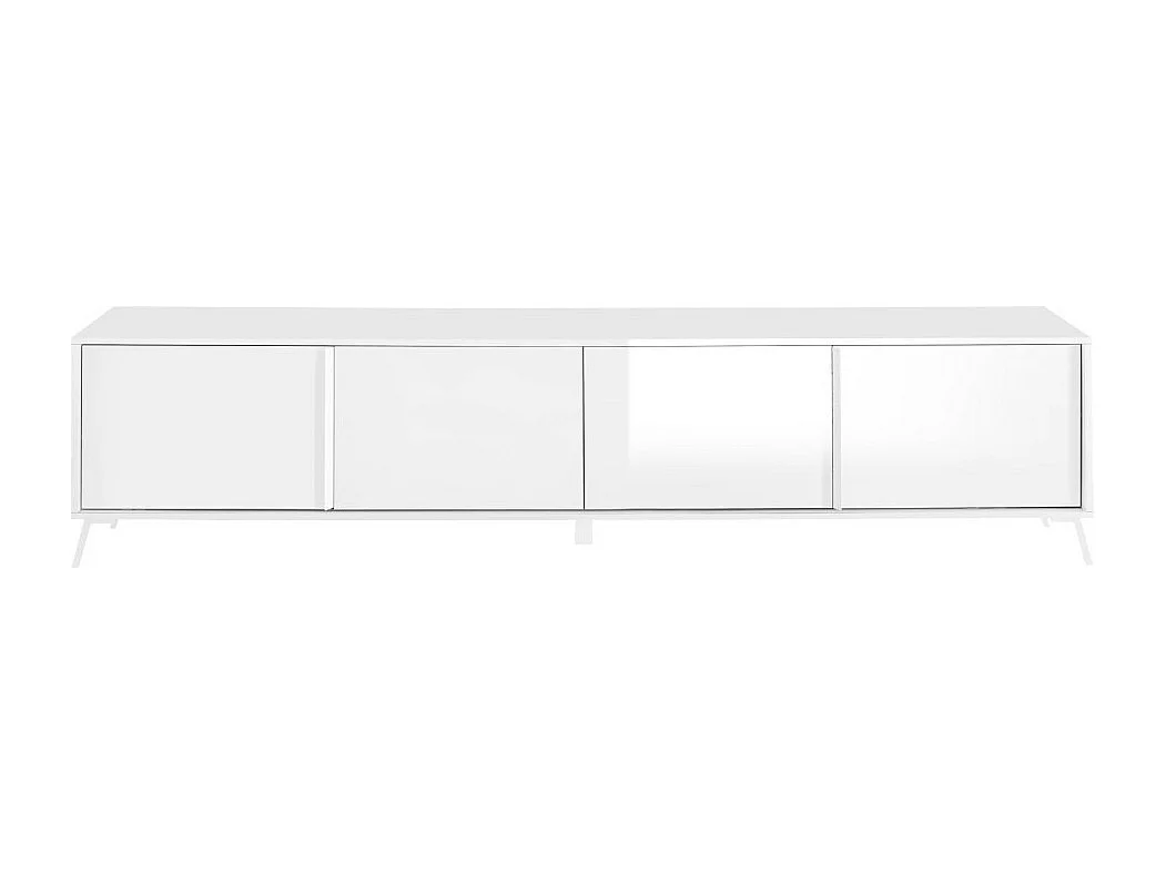Meuble TV 4 portes SKY. Coloris blanc laqué, idéal pour un salon moderne