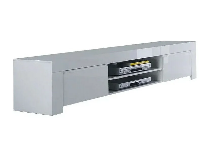 Móvel para TV 2 portas, coleção FOLOMI, cor branco laqueado brilhante