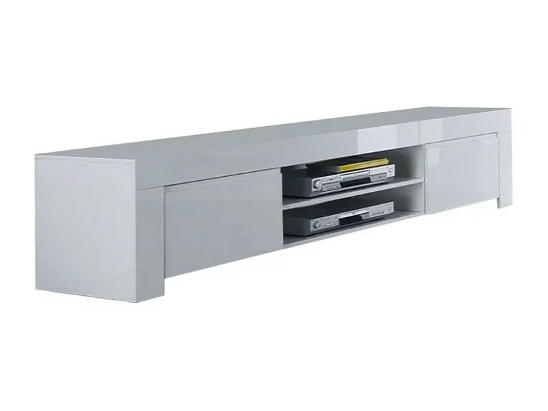 Móvel para TV 2 portas, coleção FOLOMI, cor branco laqueado brilhante