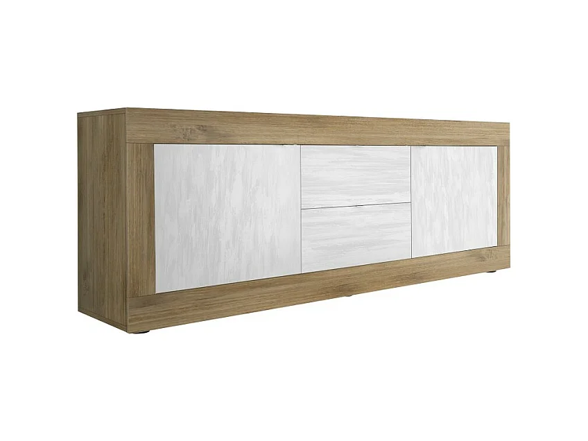 Buffet 4 portes, collection SKY, chêne noir, idéal pour cuisine/salle à manger design