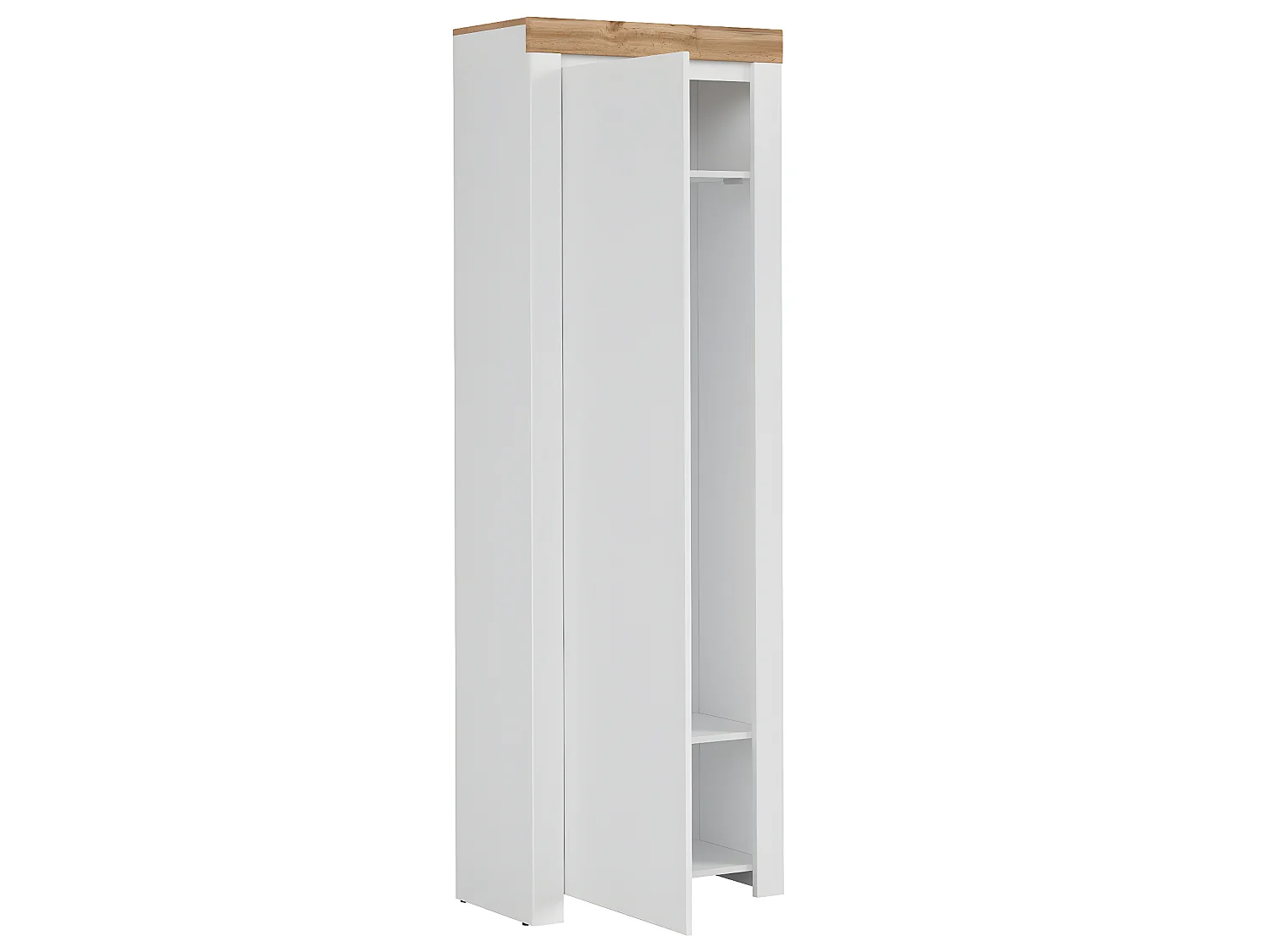 Meuble d'entrée 1 porte Hella Blanc et Bois