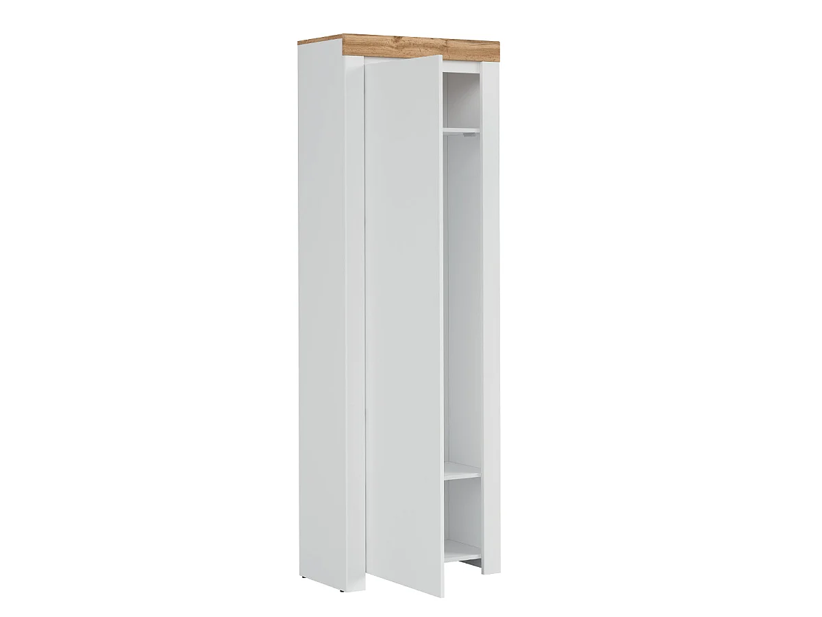 Hella White and Wood 1-door hall cabinet