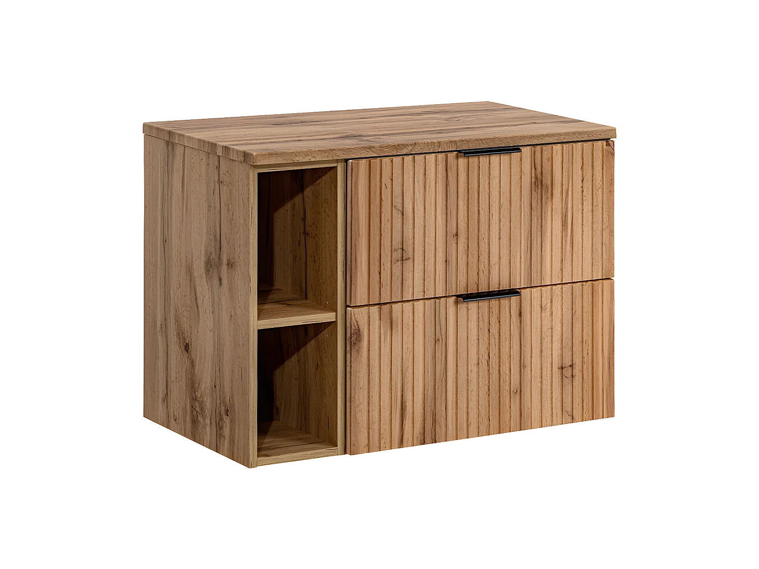 Meuble sous-vasque 80cm 2 niches Adriel Bois